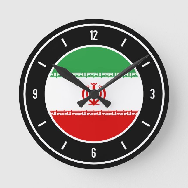 Iran Flag Elegant Round Clock (Front)