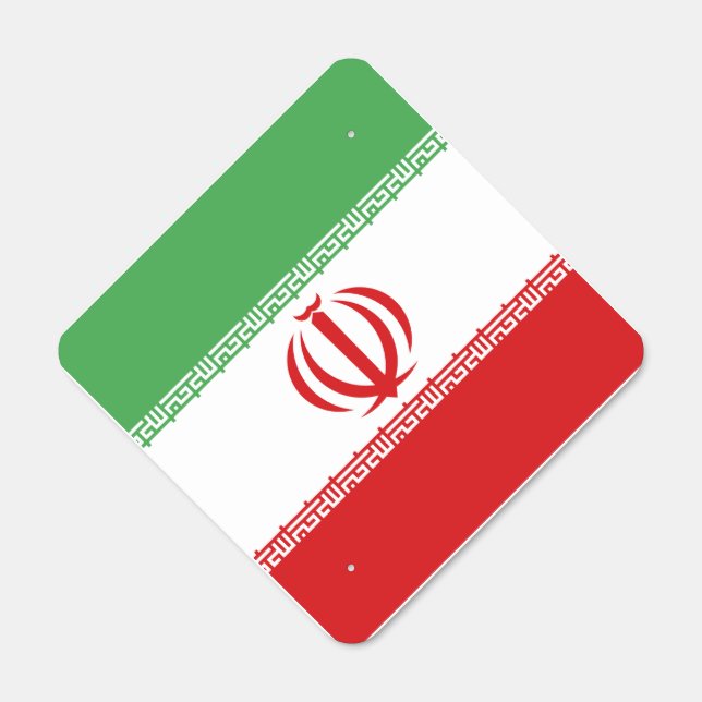 Iran Flag Emblem Metal Sign (Front)