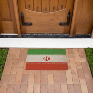 Iran flag fiber doormat