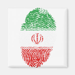 Iran Flag Fingerprint Country Pride Identity Magnet