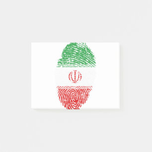 Iran Flag Fingerprint Country Pride Identity Post-it Notes