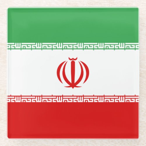 Iran Flag Glass Coaster