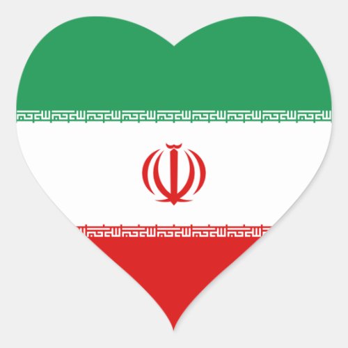 Iran Flag Heart Sticker