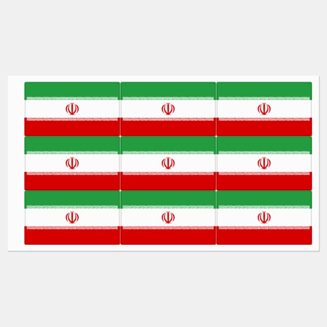 Iran Flag Labels (Sheet)