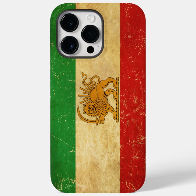 Iran Flag Lion And Sun Shah of Iran Flag Case-Mate iPhone Case (Back)