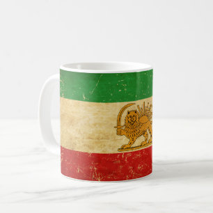Iran Flag Lion And Sun Shah of Iran Flag Coffee Mug