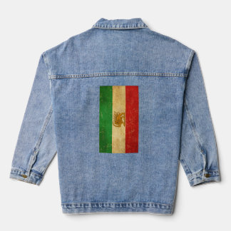 Iran Flag Lion And Sun Shah of Iran Flag Denim Jacket