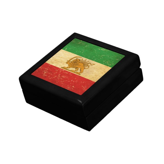 Iran Flag Lion And Sun Shah of Iran Flag Gift Box (Side)