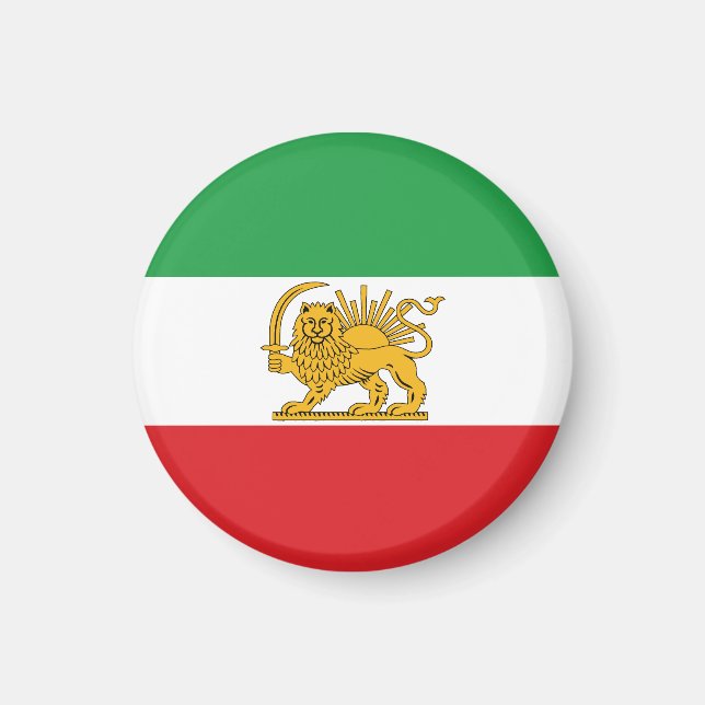 Iran Flag Lion And Sun Shah of Iran Flag Magnet (Front)