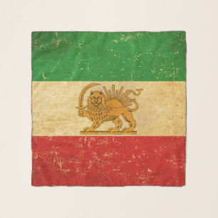 Iran Flag Lion And Sun Shah of Iran Flag Scarf