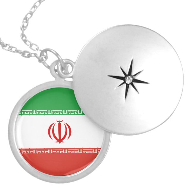 Iran flag locket necklace (Front)