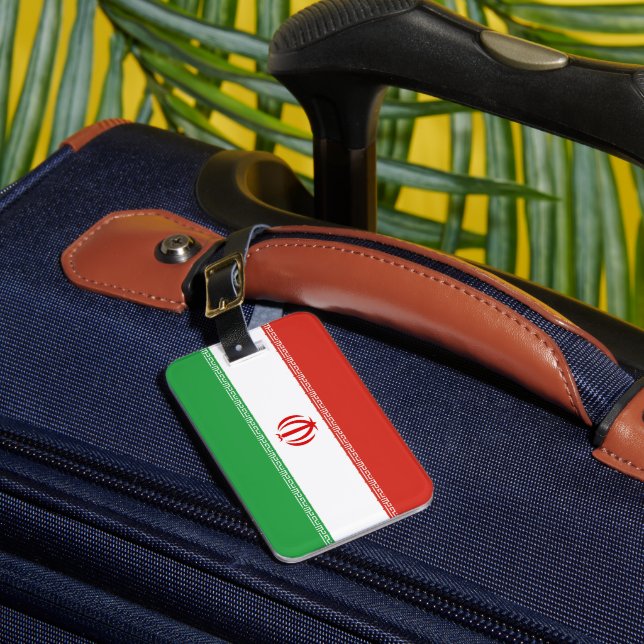 Iran flag luggage tag (Front Insitu 1)