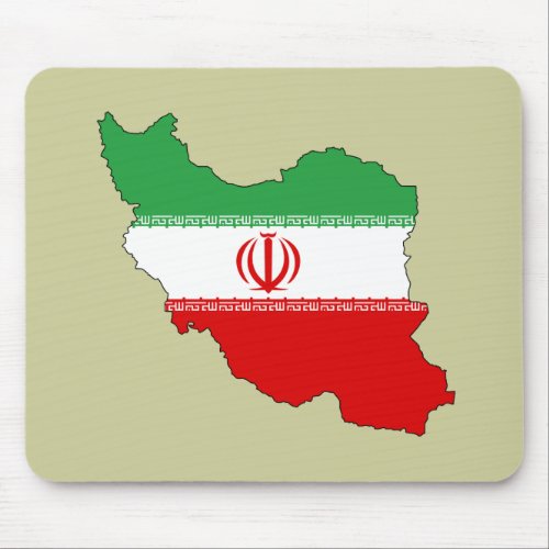 Iran flag map mouse pad