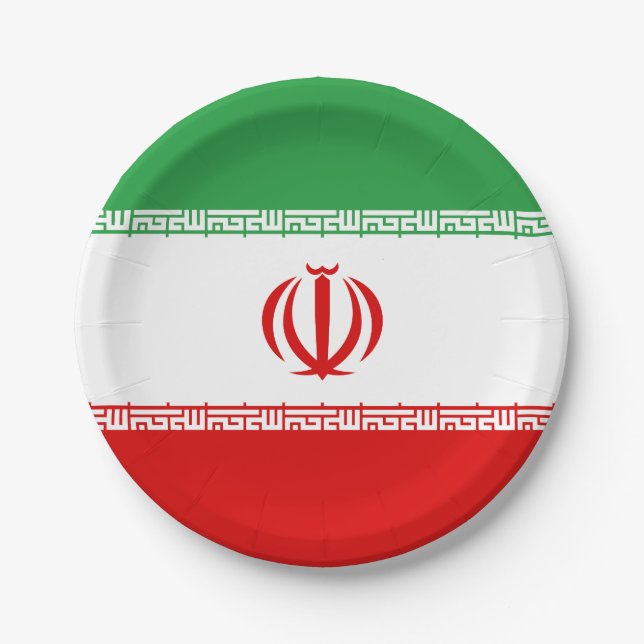 Iran Flag Paper Plates (Front)