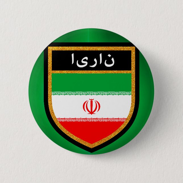 Iran Flag Pinback Button (Front)
