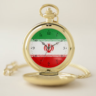 Iran Flag Pocket Watch