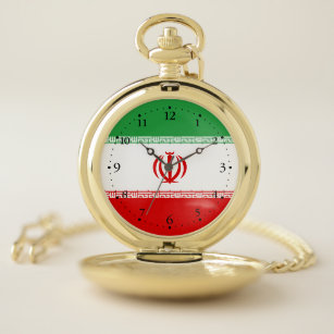 Iran Flag Pocket Watch