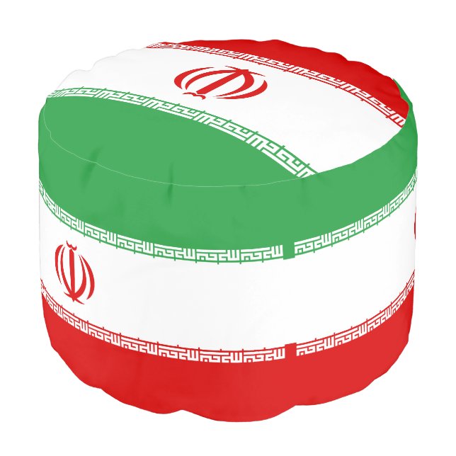 Iran Flag Pouf (Angled Front)