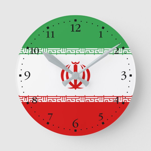 Iran Flag Round Clock (Front)