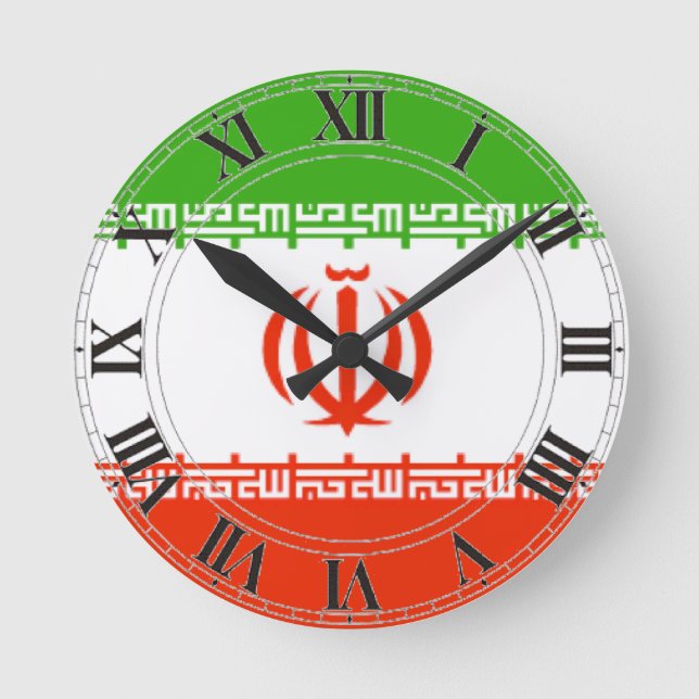 Iran Flag Round Clock (Front)