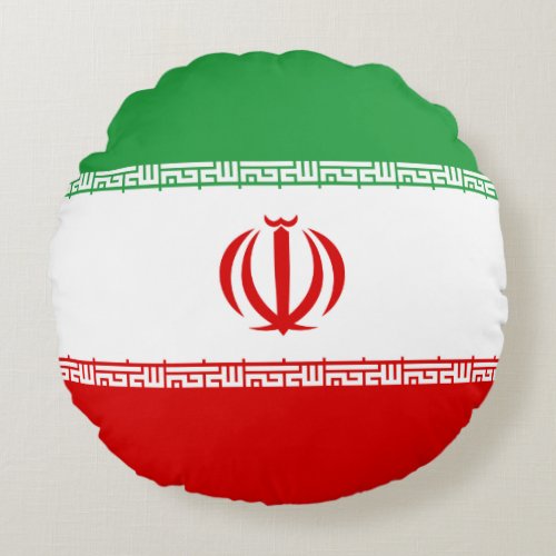 Iran Flag Round Pillow