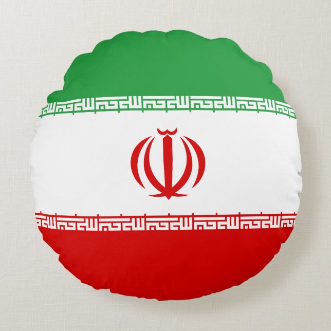 Iran Flag Round Pillow (Front)