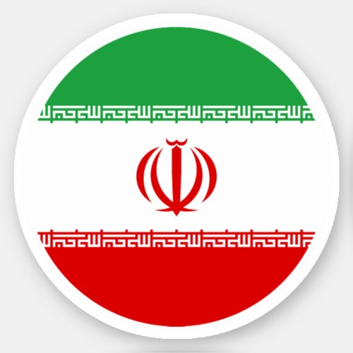 Iran Flag Round Sticker
