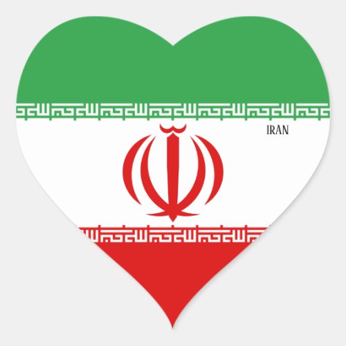 Iran Flag Splendid Patriotic Heart Sticker