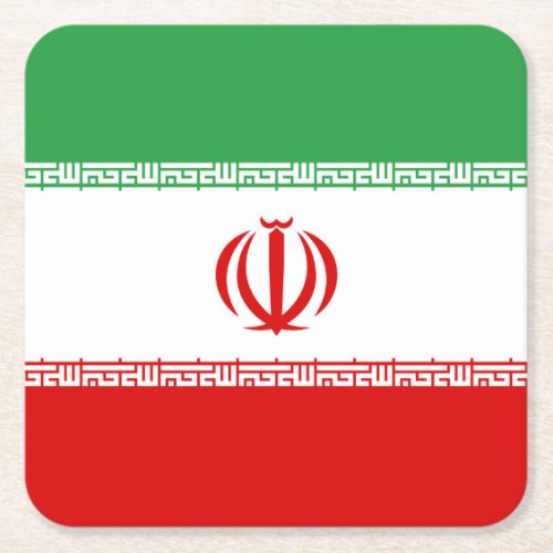 Iran Flag Square Paper Coaster