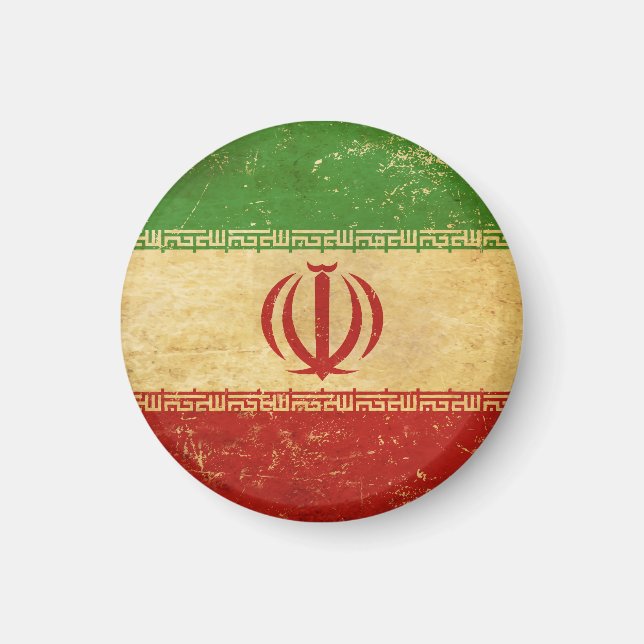 Iran Flag Vintage Design Magnet (Front)