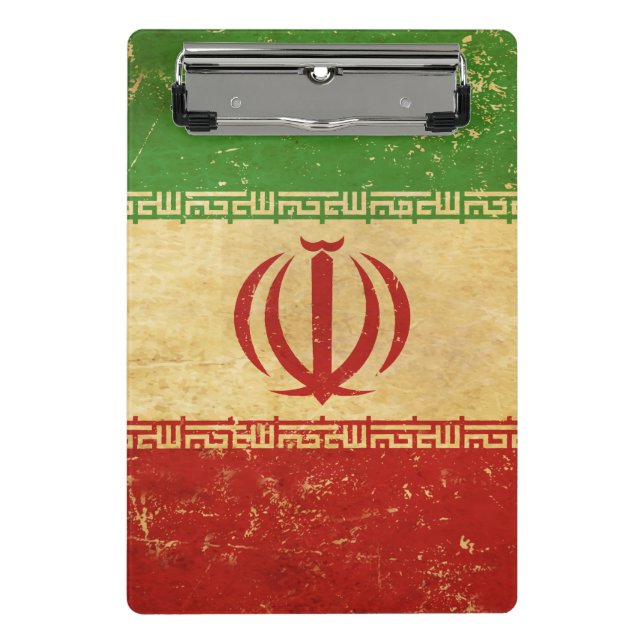 Iran Flag Vintage Design Mini Clipboard (Front)