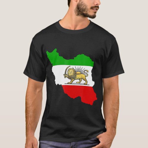 Iran flag with lion and sun symbol Rostam Irans  T_Shirt