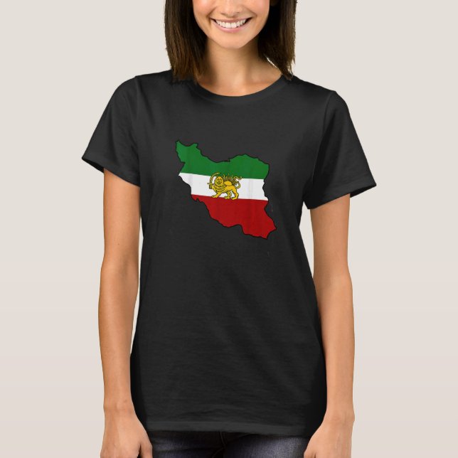 Iran flag with lion  T-Shirt (Front)