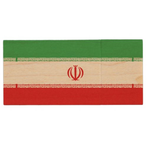 Iran Flag Wood Flash Drive