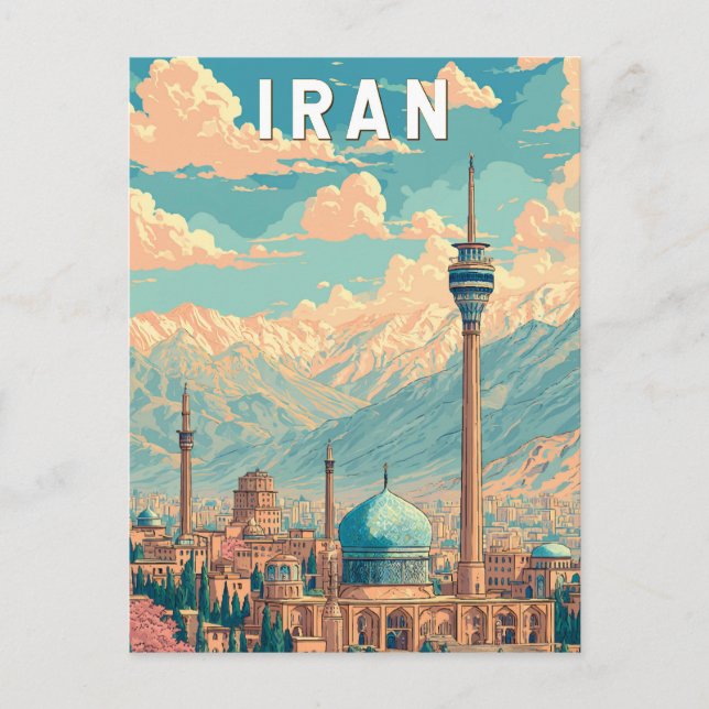 Iran Illustration Travel Art Vintage Postcard (Front)