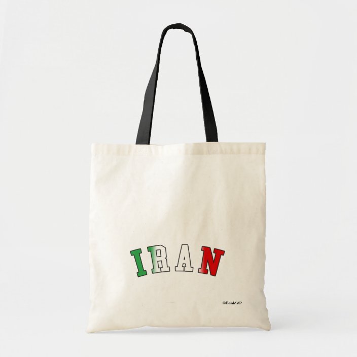Iran in National Flag Colors Canvas Bag