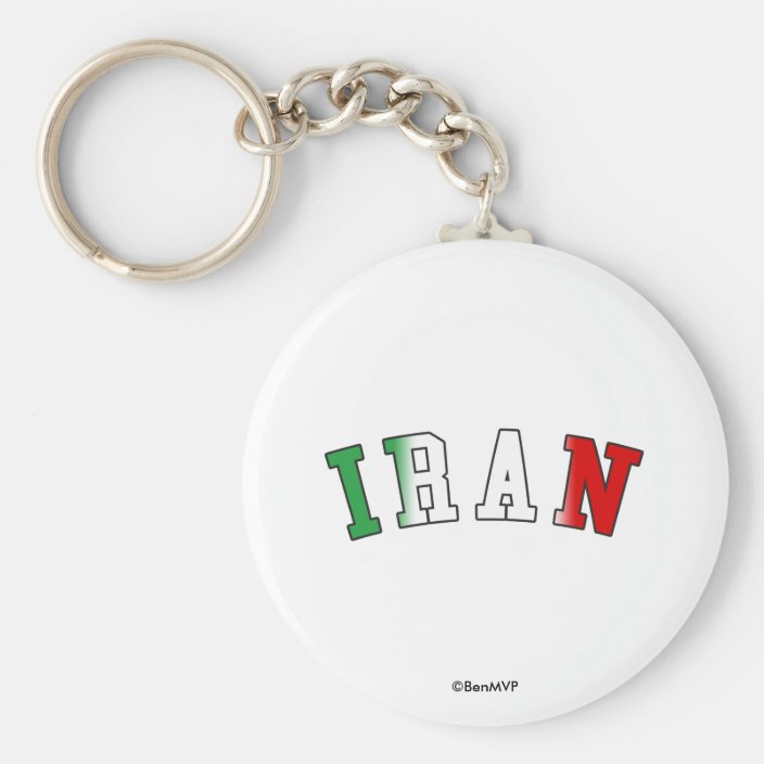 Iran in National Flag Colors Key Chain