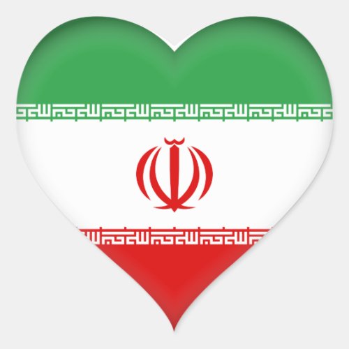 Iran Iranian Flag Heart Sticker