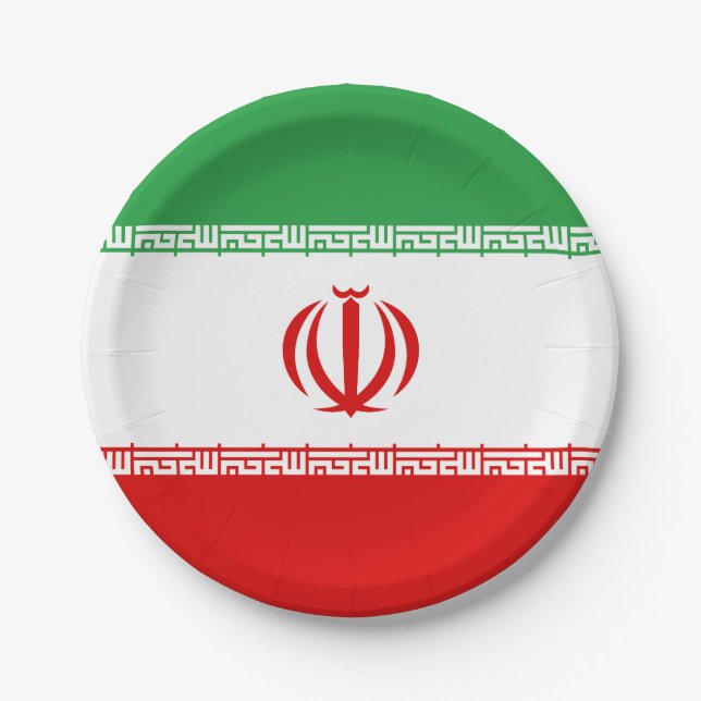 Iran (Iranian) Flag Paper Plates (Front)