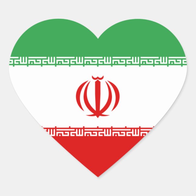 Iran/Iranian/Irani Heart Flag Heart Sticker (Front)