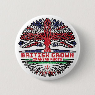 Iran Iranian Uk United Kingdom British Tree Roots Button