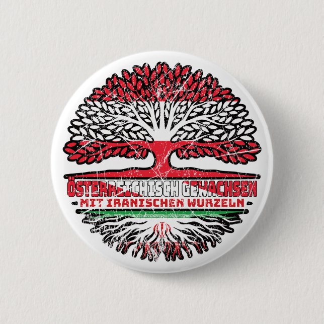 Iran Iranisch Österreichisch Österreich Baum Button (Front)