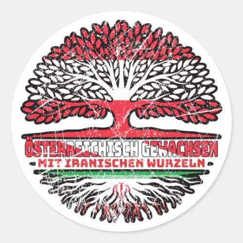 Iran Iranisch sterreichisch sterreich Baum Classic Round Sticker