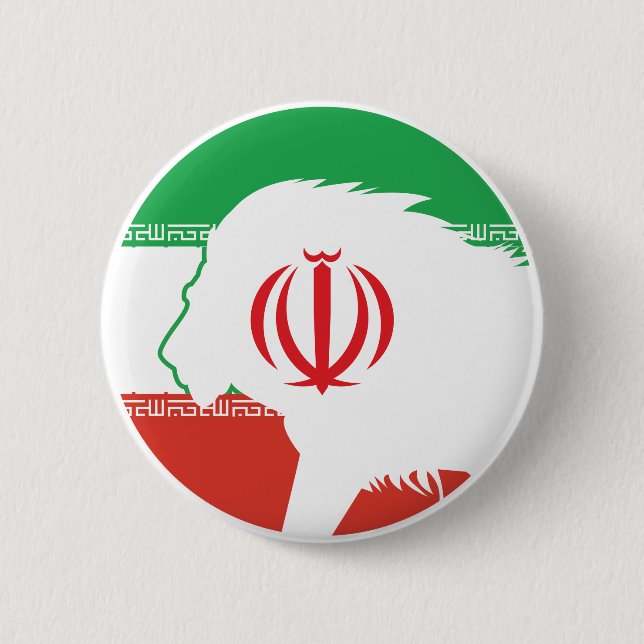 Iran Lion Iranian National Animal Flag Button (Front)