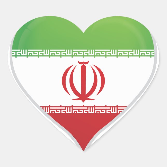 Iran love flag pride heart sticker (Front)