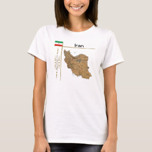 Iran Map + Flag + Title T-Shirt