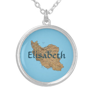 Iran Map + Name Necklace