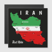 Iran Map with Flag and Emblem (Front/Back)