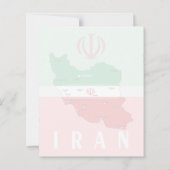 Iran Map with Flag and Emblem (Back)