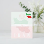 Iran Map with Flag and Emblem (Standing Front)